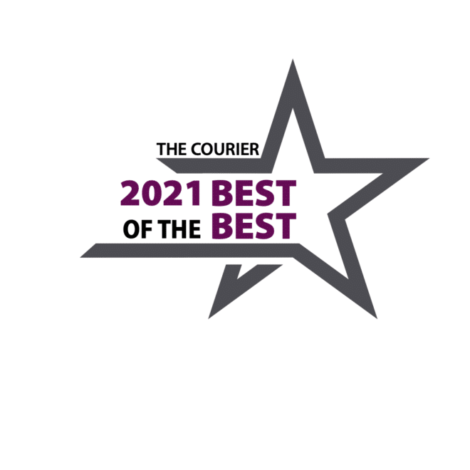 The logo of 2021 best of the best from the courier for Concept by Iowa Hearing. 